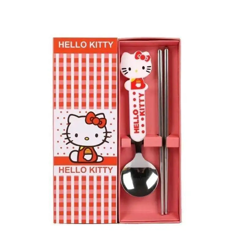 Sanrio Cute Hello Kittys Spoon Chopsticks Kawaii Cartoon Anime Two