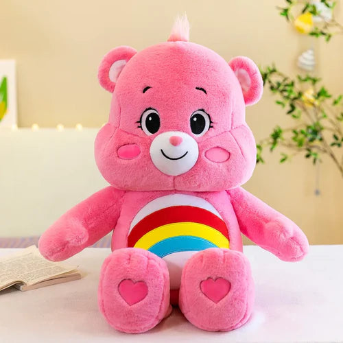 MINISO 40CM Care Bears Rainbow Plush Toy - Adorable Anime-Style Kawaii Bear