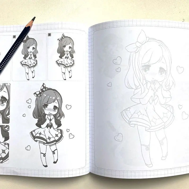 Q-version character description exercise book manga hand drawn book