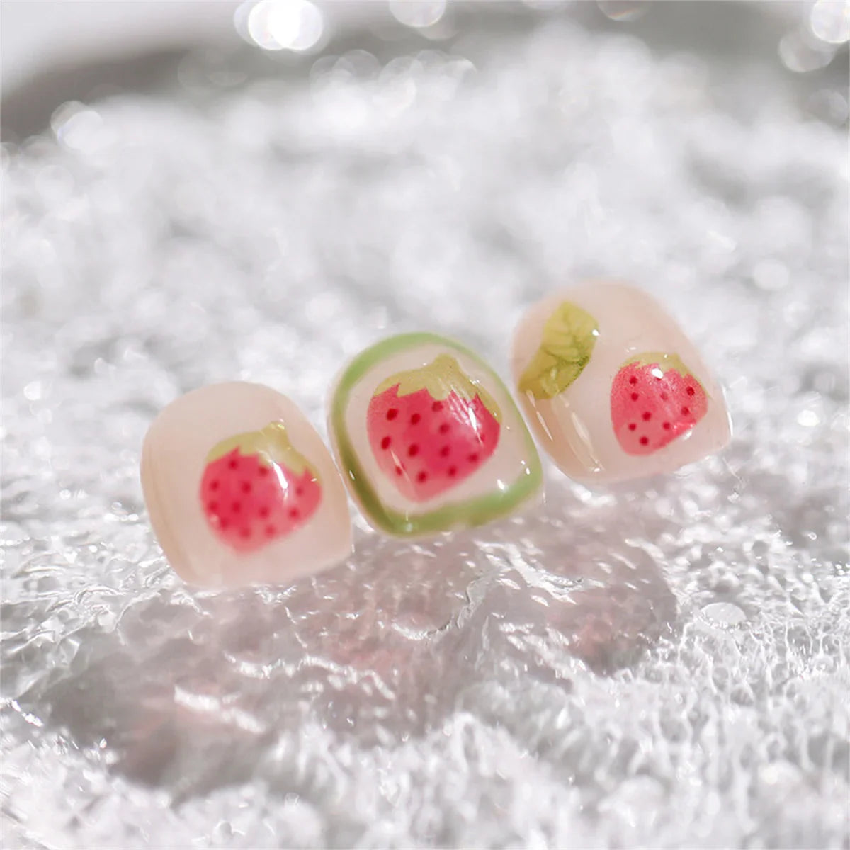 1pc 5D Jelly Strawberry Nail Art Stickers