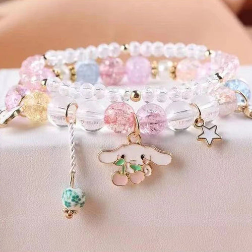 Sanrio Kuromi My Melody Bracelet Cinnamon Roll Crystal