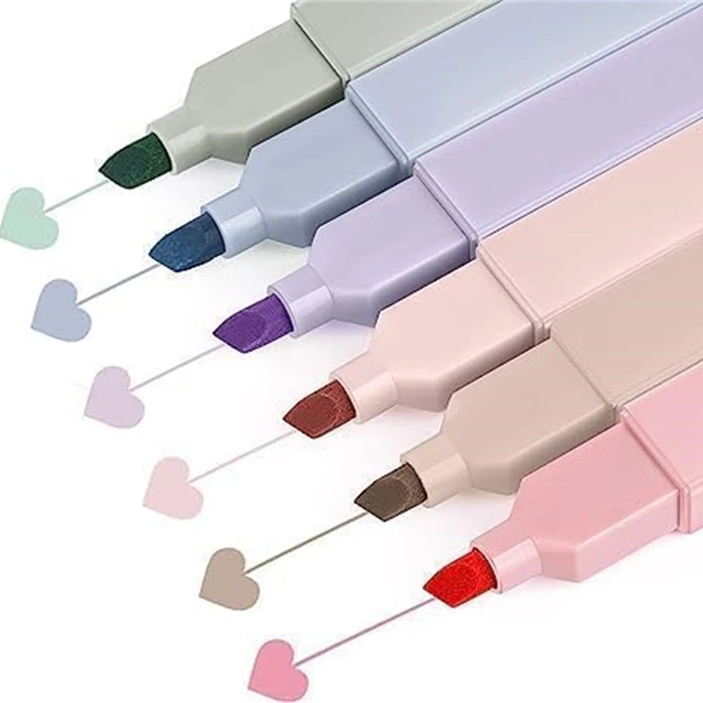 6pcs/set Pastel Color Highlighter Kawaii Stationery Color Marker