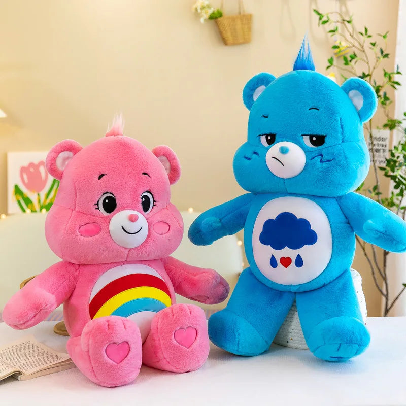 MINISO 40CM Care Bears Rainbow Plush Toy - Adorable Anime-Style Kawaii Bear