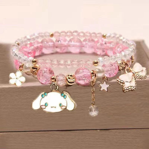 Sanrio Kuromi My Melody Bracelet Cinnamon Roll Crystal