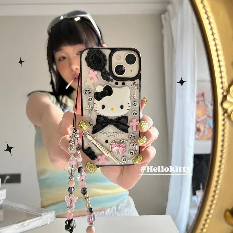 3D Sanrio Y2K Hello Kitty Transparent Phone Case