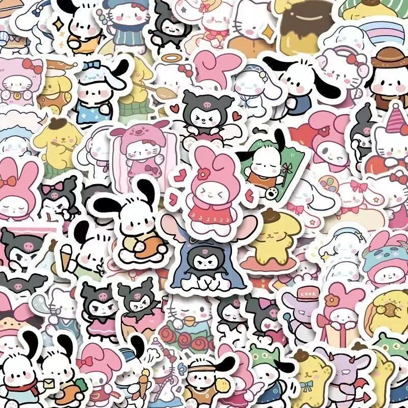 Hand-painted Sanrio Stickers 100pcs Cartoon Cute Notebook Ledger