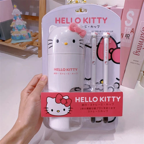 Portable Sanrio Toothbrush With Mouthwash Cup