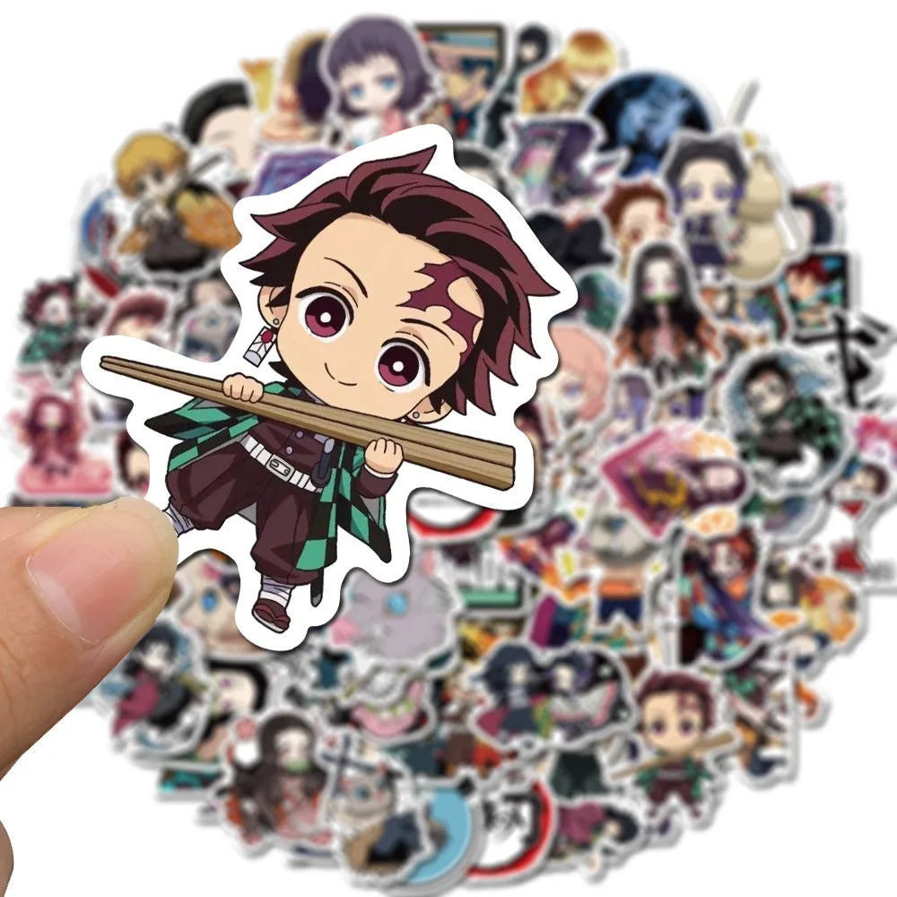 100pcs Demon Slayer Anime Stickers – Waterproof & Cute