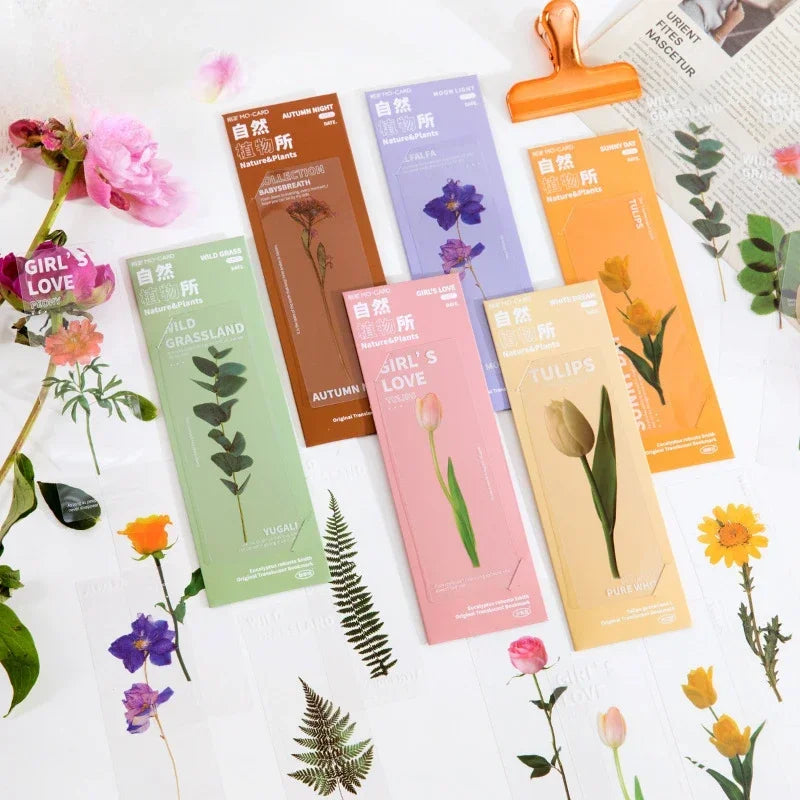 5 Pcs/set Natural Plant Flower Leaves Series Bookmark