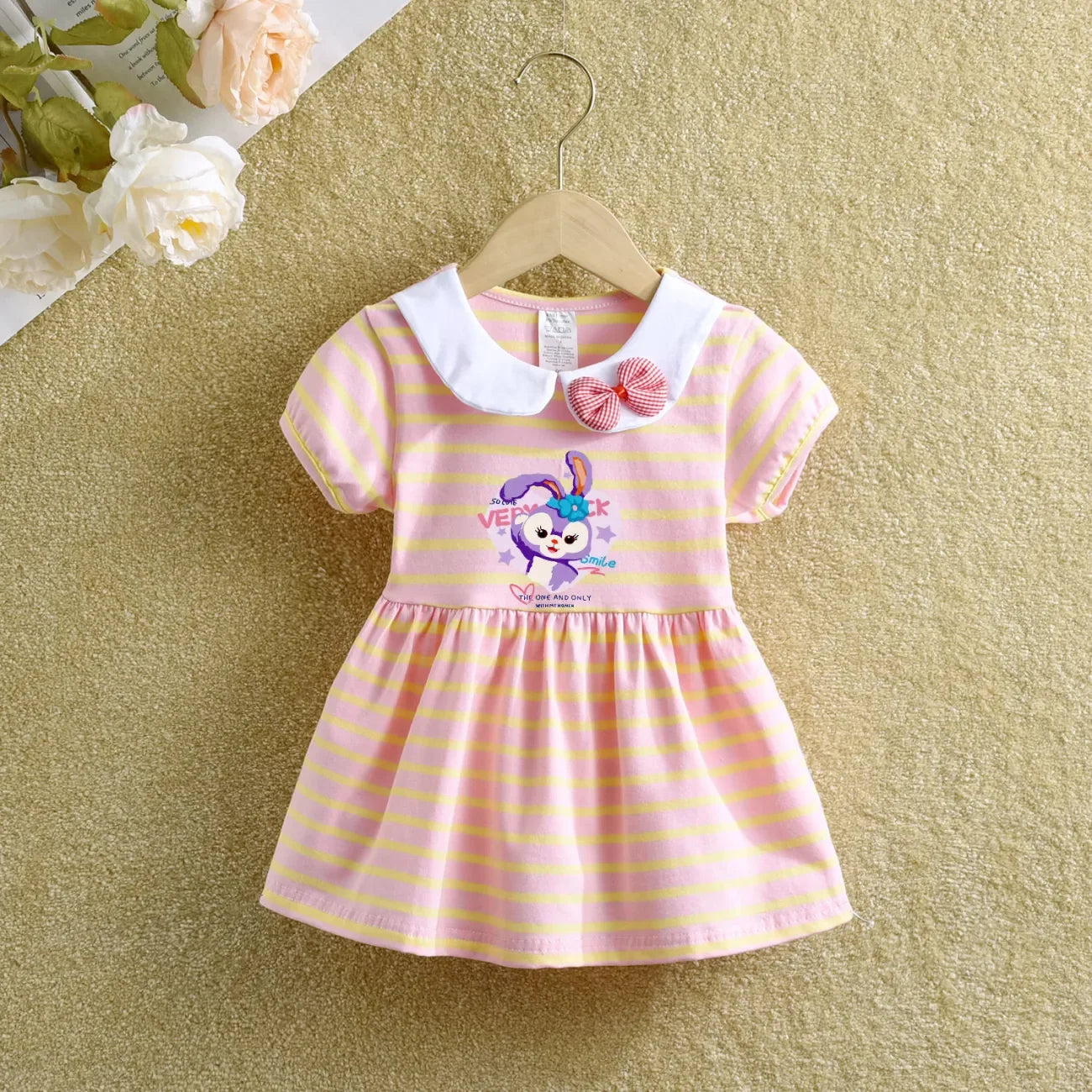 Children Dress Summer Baby Girl Cartoon Hello Kitty Doll Collar