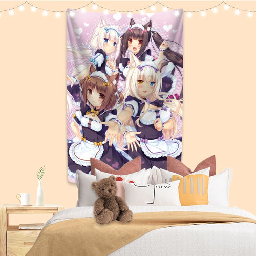 Anime Tapestry Nekopara Printed Cute Wall Hanging Decor