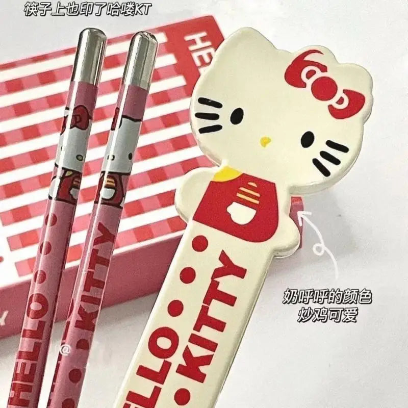 Sanrio Cute Hello Kittys Spoon Chopsticks Kawaii Cartoon Anime Two