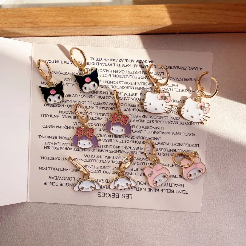 Hello Kittys, Kuromis, Melodys Silver Needle Earrings Cute