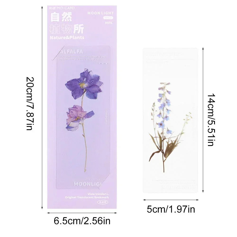 5 Pcs/set Natural Plant Flower Leaves Series Bookmark