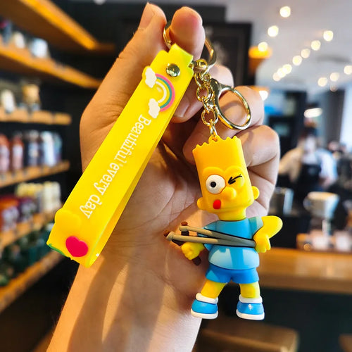 The Simpsons Keychain Cartoon Anime Figure Key Ring Phone Hanging