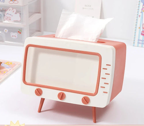 Cute Multifunction Tissue Box Holder Square for Home Kawaii Desktop