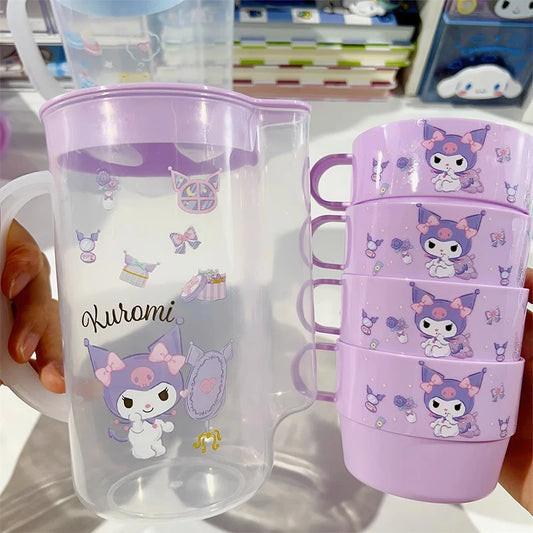 5Pcs Sanrio Water Bottle Kuromi Cinnamoroll Kawaii Cartoon Family