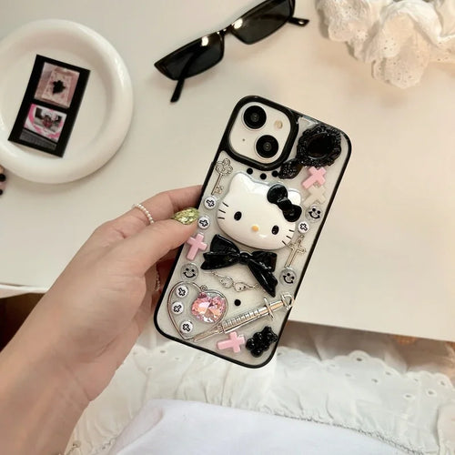 3D Sanrio Y2K Hello Kitty Transparent Phone Case