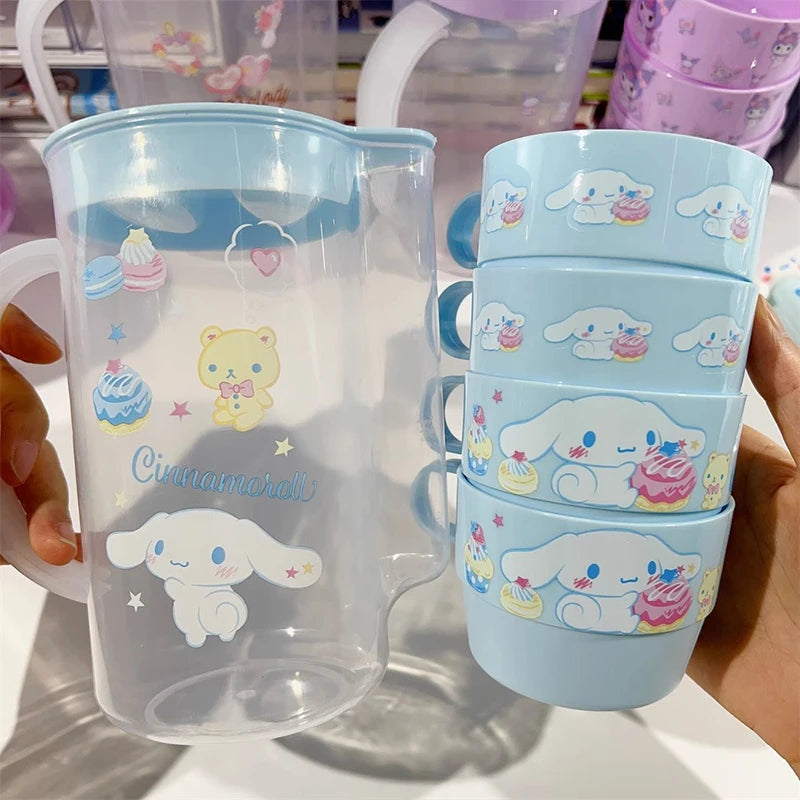 5Pcs Sanrio Water Bottle Kuromi Cinnamoroll Kawaii Cartoon Family