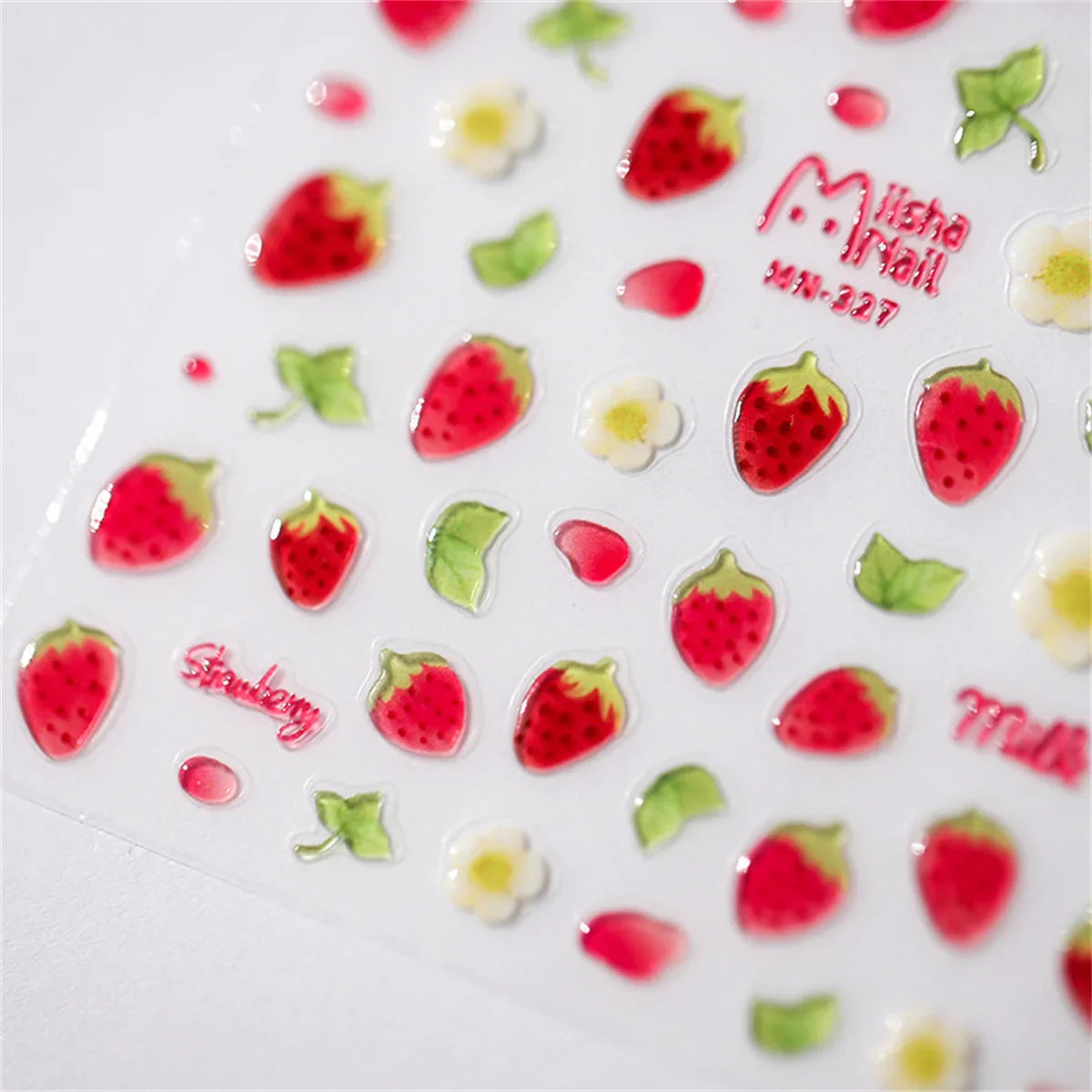 1pc 5D Jelly Strawberry Nail Art Stickers