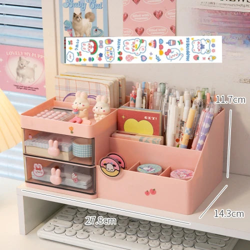 Multifunctional Kawaii Pen Holder Organizer Desktop Stationery Pencil