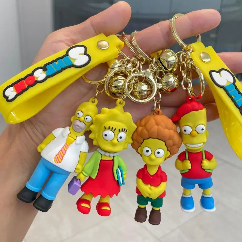 The Simpsons Keychain Cartoon Anime Figure Key Ring Phone Hanging