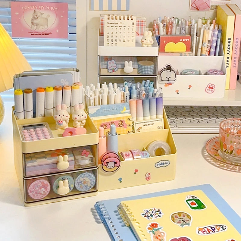 Multifunctional Kawaii Pen Holder Organizer Desktop Stationery Pencil