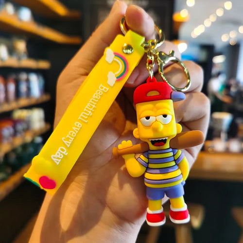 The Simpsons Keychain Cartoon Anime Figure Key Ring Phone Hanging