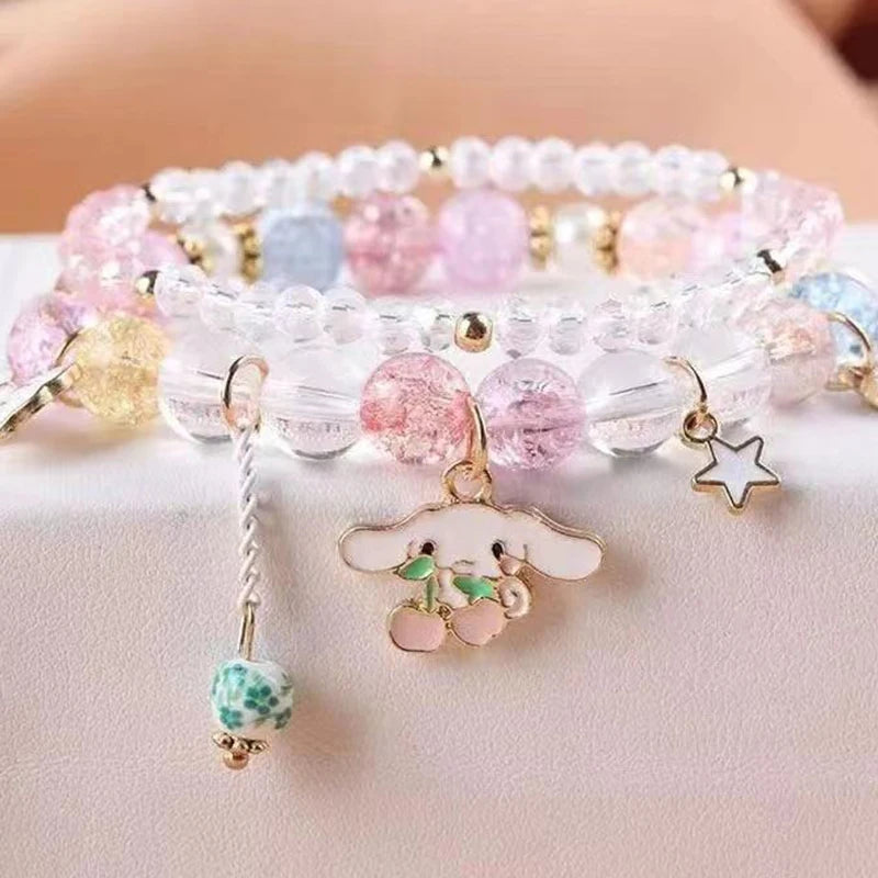 Sanrio Kuromi My Melody Bracelet Cinnamon Roll Crystal