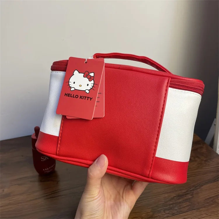 Sanrio Hello Kitty Cosmetic Bag Anime Cartoon Bow Make Up Brush Large