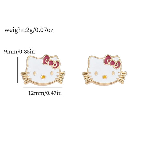 Sweet Sanrio Necklace Hello Kitty Kawaii Kitty Cat Small Earrings