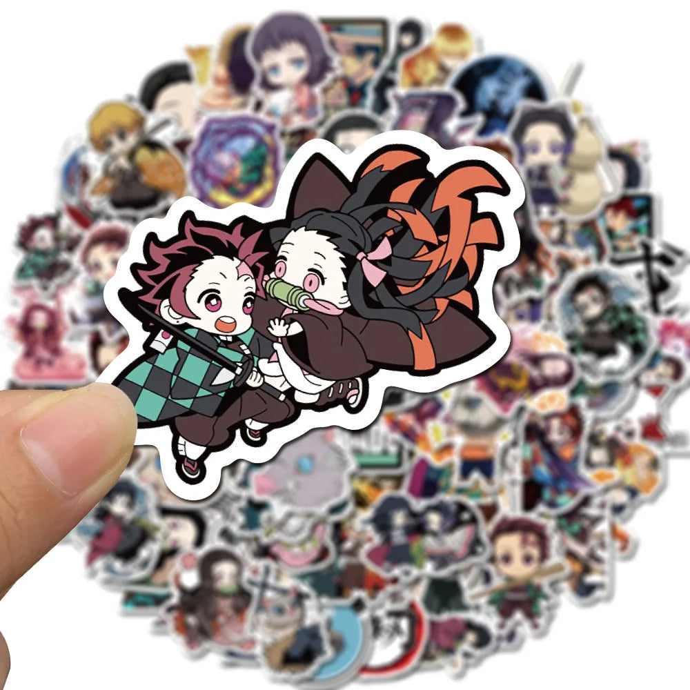 100pcs Demon Slayer Anime Stickers – Waterproof & Cute