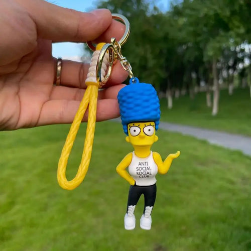 The Simpsons Keychain Cartoon Anime Figure Key Ring Phone Hanging