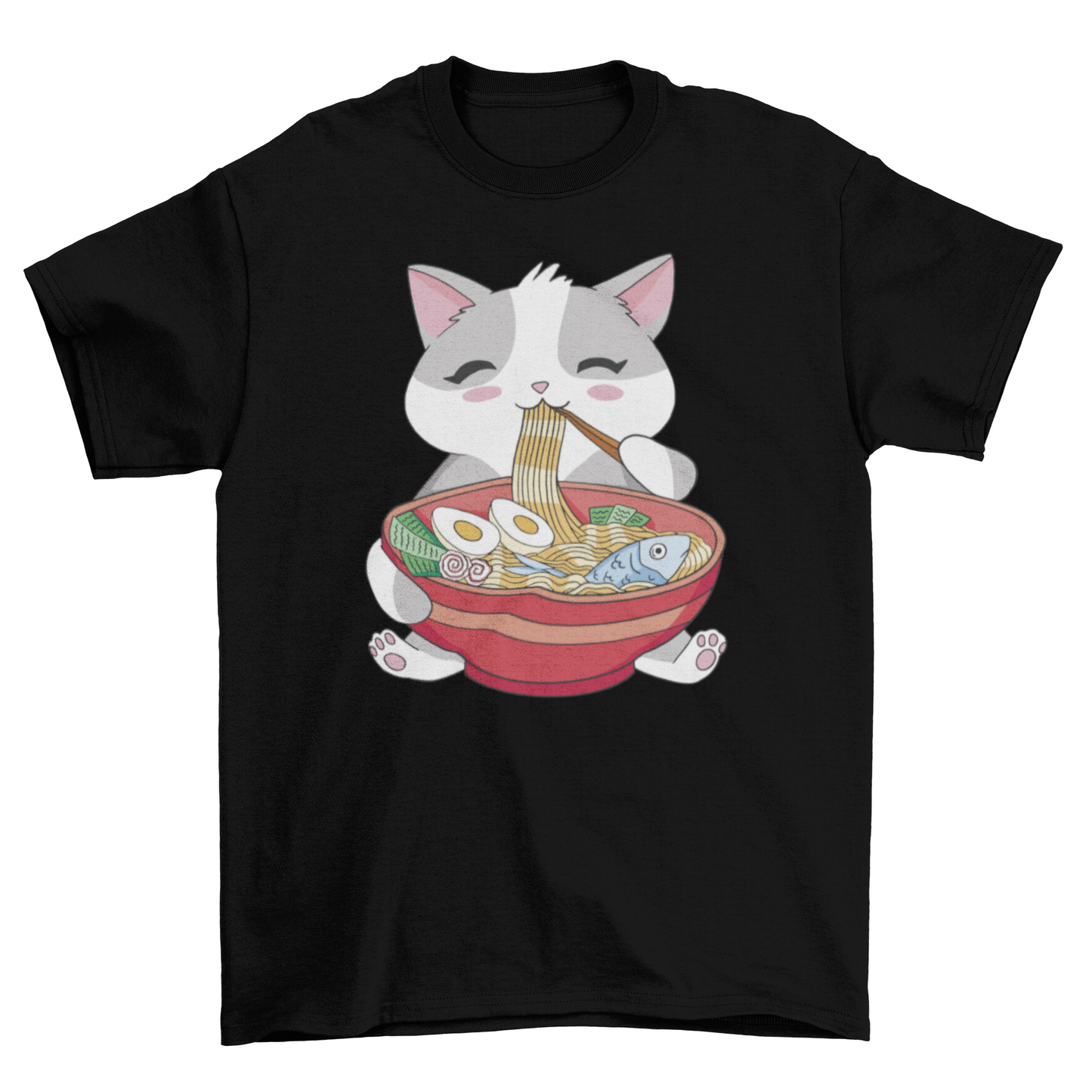 Cool Cat Eating Ramen