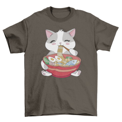 Cool Cat Eating Ramen