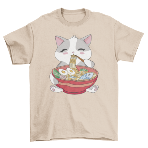 Cool Cat Eating Ramen